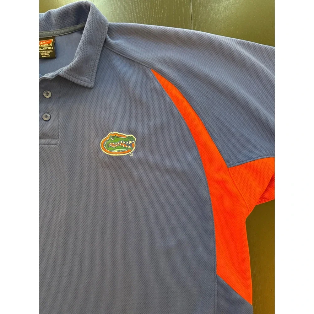 Nike x University Florida Gators Shirt Mens XXL Dri-FIT Blue/Orange Short Sleeve